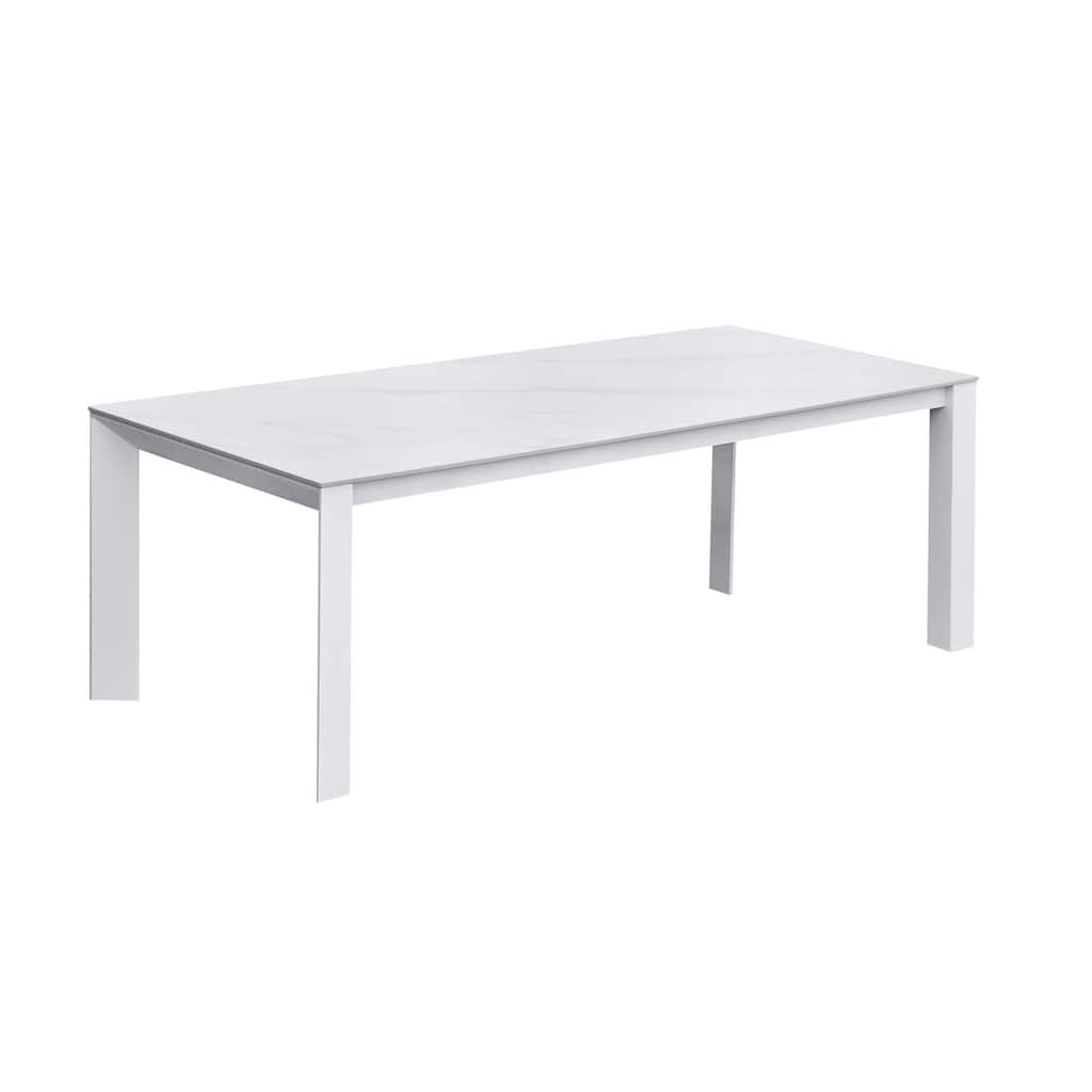 Alexa Outdoor Aluminum Dining Table, White