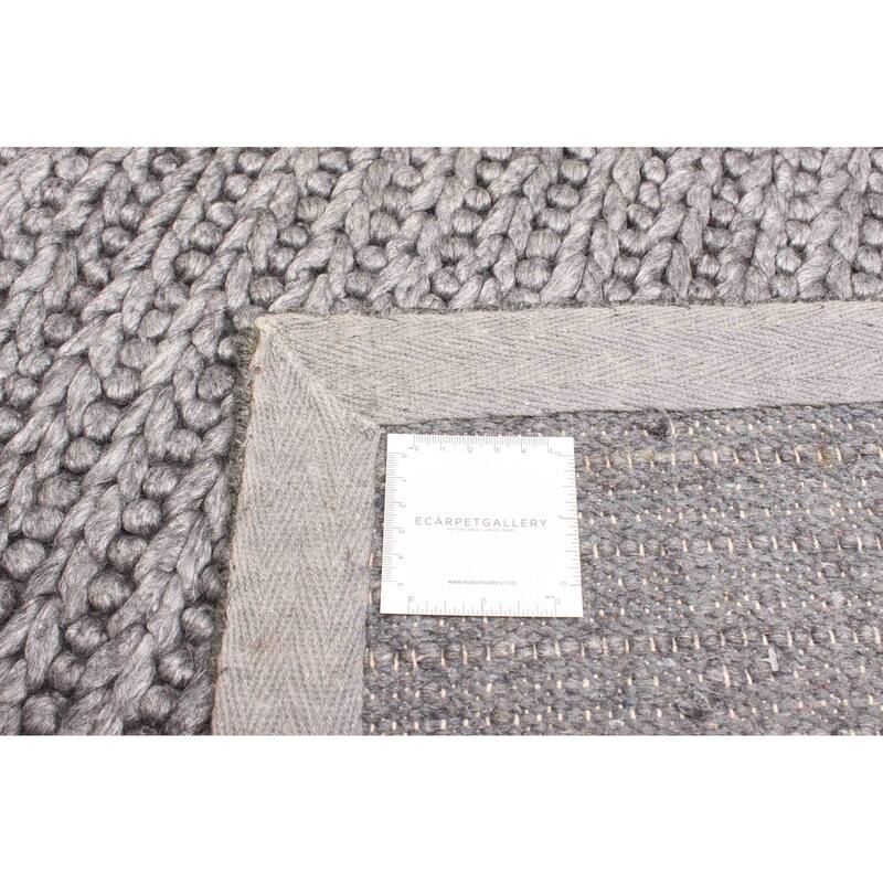 ECARPETGALLERY Braid weave Sienna Charcoal Wool Rug - 5'1 x 7'8