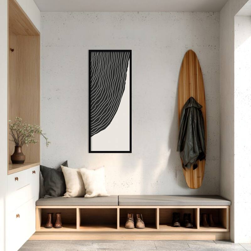 Amanti Art Framed Fabric Pinboard Minimal Line Design #1 by Jay Stanley Printed Bulletin Board - Board Size 16 x 40