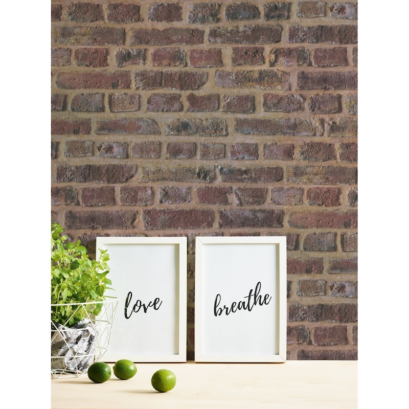 Galerie Wallcoverings Bricks and More Collection Realistic Brickshire Residents Matte Finish Vinyl on Non-woven Wallpaper Roll