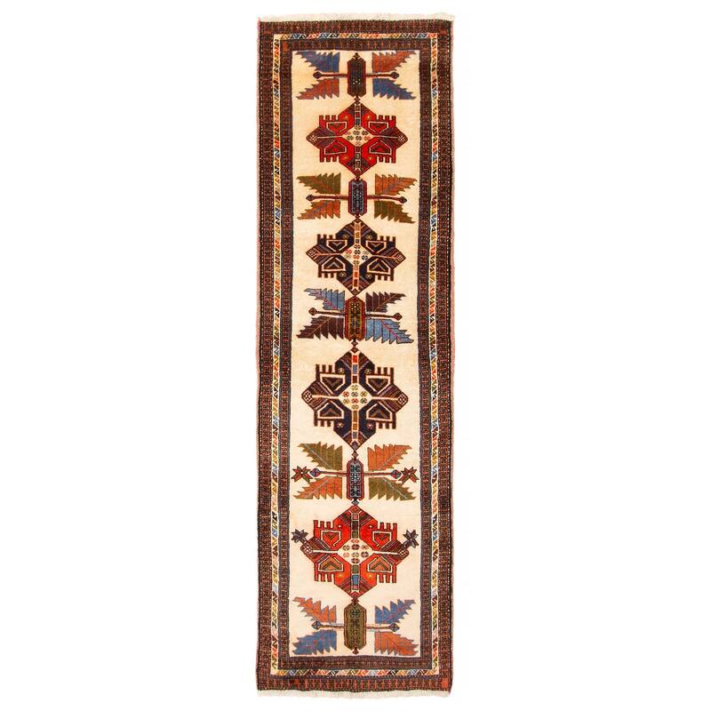 ECARPETGALLERY Hand-knotted Kayseri Vintage Cream Wool Rug - 2'8 x 8'9 - Cream - 2'8 x 8'9