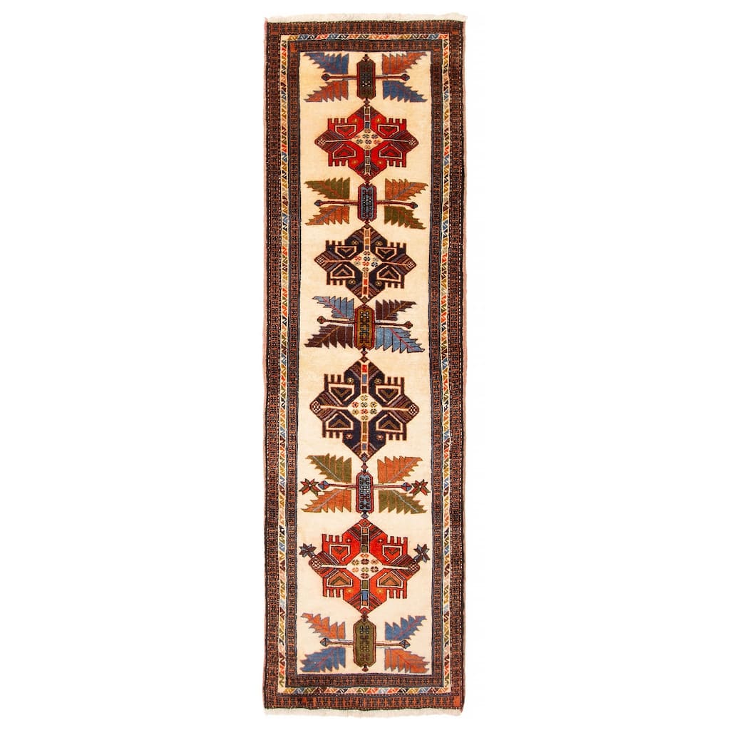 ECARPETGALLERY Hand-knotted Kayseri Vintage Cream Wool Rug - 2'8 x 8'9