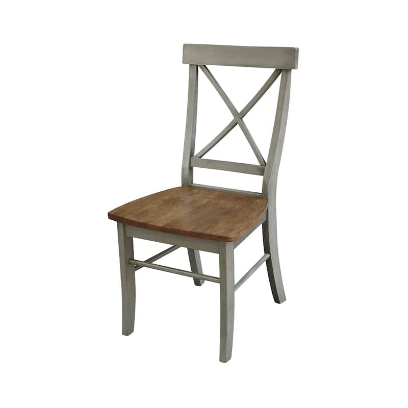 36" Round Top Pedestal Table With 2 X-Back Chairs - Set of 3 Pieces