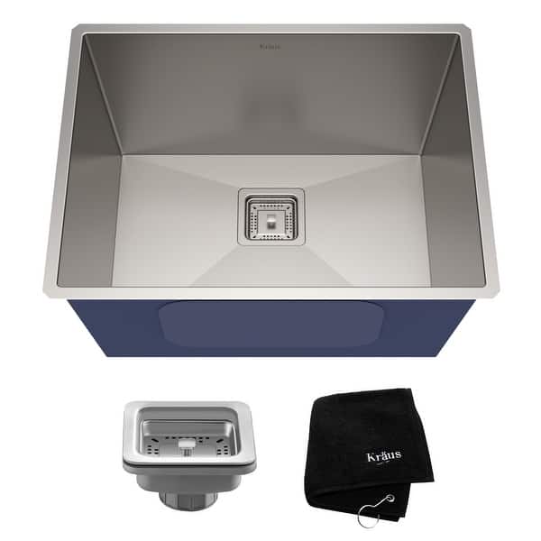 KRAUS Pax Stainless Steel 24 inch Undermount Laundry Utility ...
