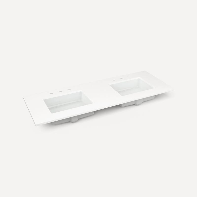 Robern TB61UDO-8D2 61" Quartz Vanity Top for Widespread Faucet