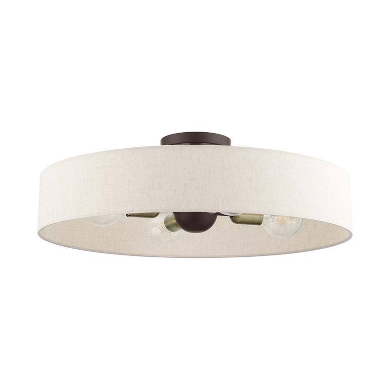 Livex Lighting 4 Light Soft Gold Flush Mount, 46038-07 - 22" Dia x 4" H