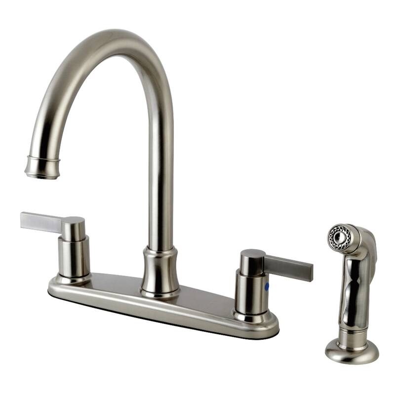 NuvoFusion 8 in. Centerset Kitchen Faucet with Sprayer - Brushed Nickel