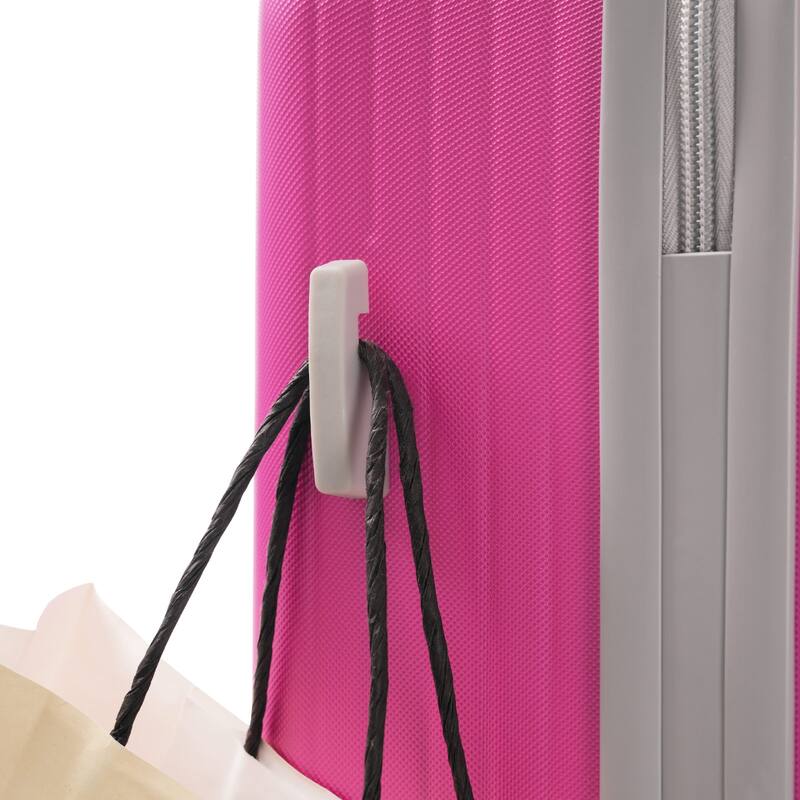 3-Piece, 20, 24, 28-Inch Modern Luggage Sets with Side Hooks and TSA Lock, for Boarding Travel, Pink