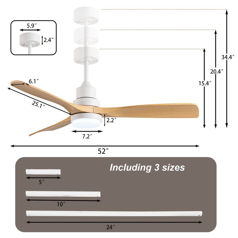 Morden LED Ceiling Fan with Light and Remote