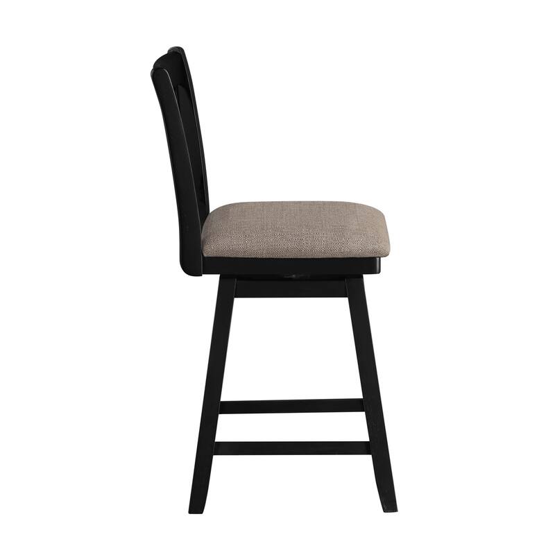 Brookline Wooden Linen Swivel Dining Room Barstool