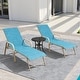 preview thumbnail 13 of 52, Pellebant Outdoor Lounge Chair Aluminum Adjustable Backrest with Side Table