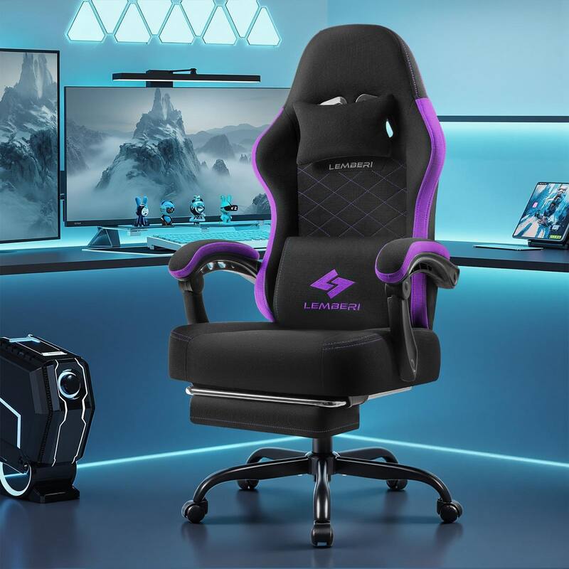 Bossin Gaming Chairs with Footrest, Big and Tall Chair 350lb Capacity, Racing Style Computer Chair with Ergonomic Lumbar Support