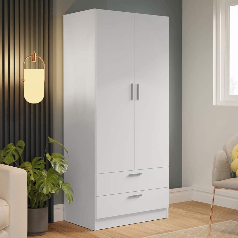 Madesa 2 Door 2 Drawer Storage Cabinet Wardrobe 31 "L