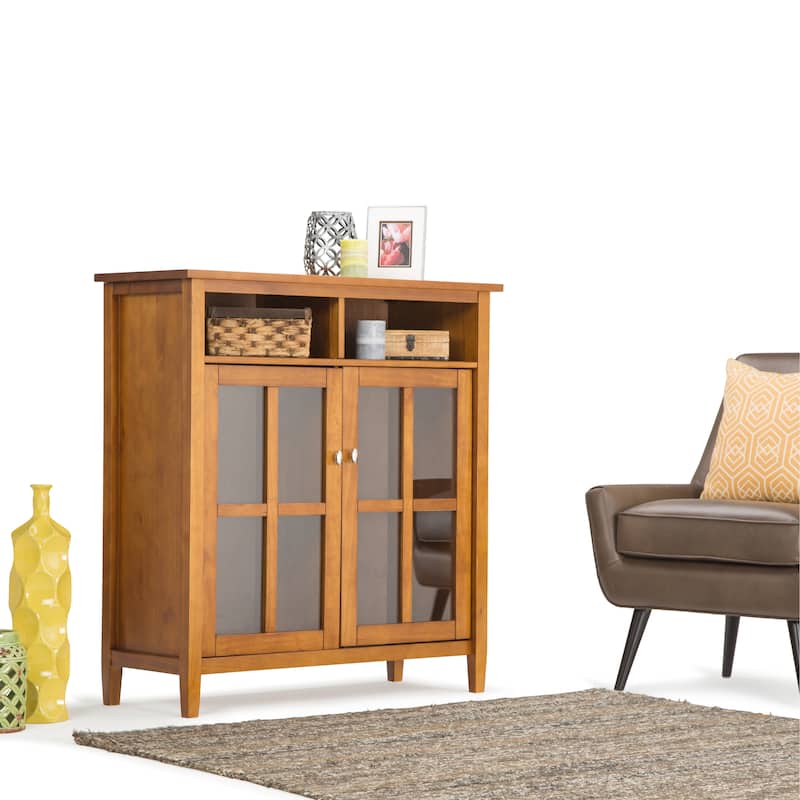 WYNDENHALL Norfolk Wood Storage Media Cabinet - 39"Wx16"Dx42"H