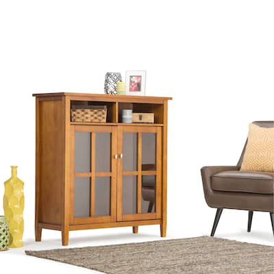 WYNDENHALL Norfolk Wood Storage Media Cabinet - 39"Wx16"Dx42"H