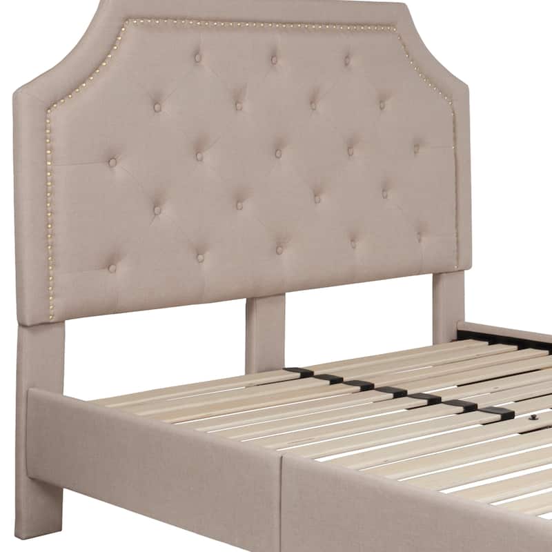 Arched Tufted Upholstered Platform Bed