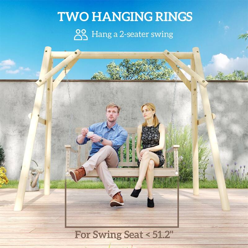 Heavy Duty Outdoor Swing Frame for Porch or Backyard Use - 78.7" W x 53.1" D x 67.7" H