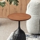preview thumbnail 9 of 15, Glitzhome 22.25"H Metal Wine Bottle Shaped Accent Table With Wooden Top