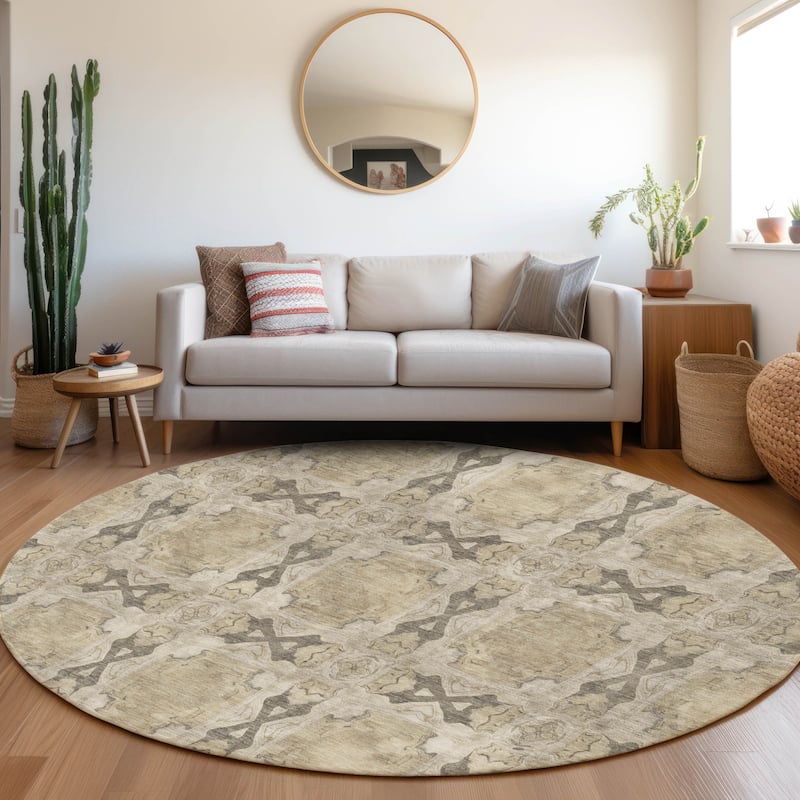 Pax Graceful Floral Weather Resistant Blended Style Runner Outdoor Rug