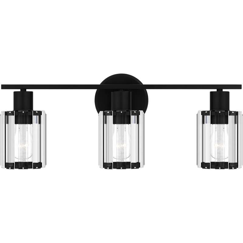 Bellevue QZBF21744 Gisele 3 Light 21" Wide Vanity Light with Crystal - Matte Black