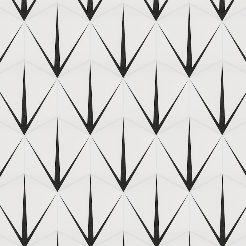 Merola Tile Trident Hex Blanco 8-5/8" x 9-7/8" Porcelain Floor and Wall Tile - Case (25 Tiles)