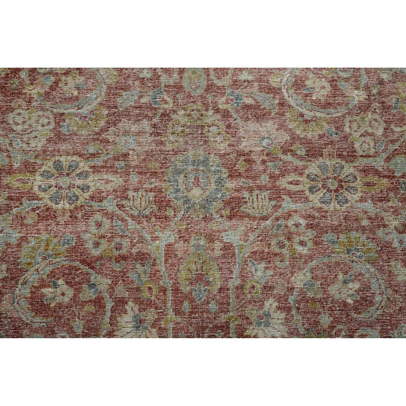 Hand Knotted Oriental 100% Wool Carpet Traditional All-Over Oranges & Rust Sultanabad (Ziegler) Area Rug - 12' 9'' X 9' 5''