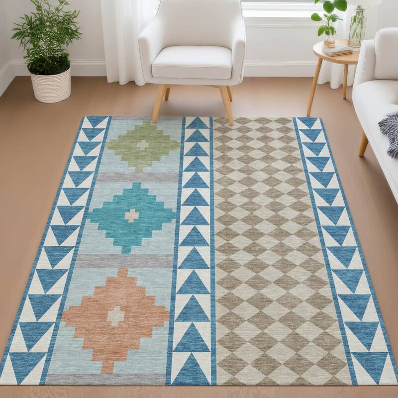 Machine Washable Indoor/ Outdoor Global Pima Chantille Rug