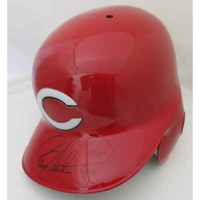 Barry Larkin Autographed Reds Signed Baseball Helmet HOF 2012 Steiner COA - 8'6" x 11'6"