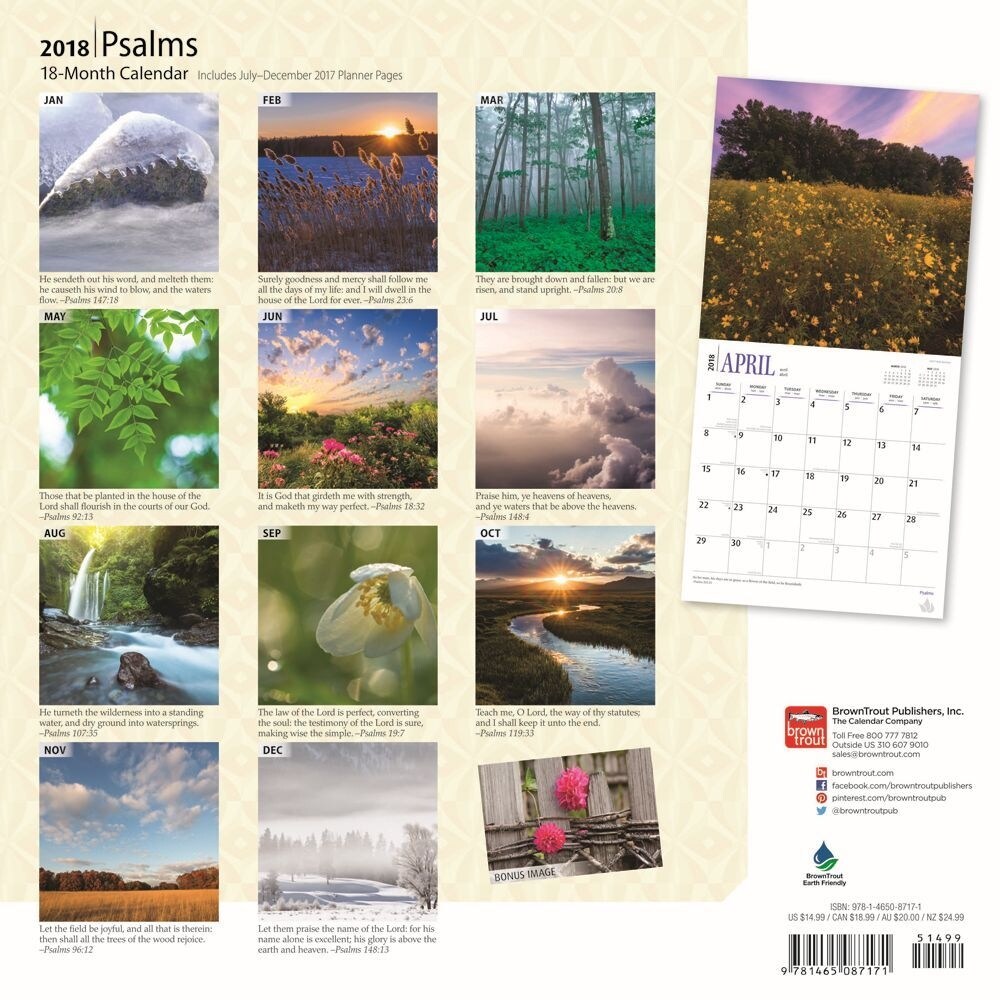 Shop Psalms 2018 12 Inch X 12 Inch Square Wall Calendar Christian