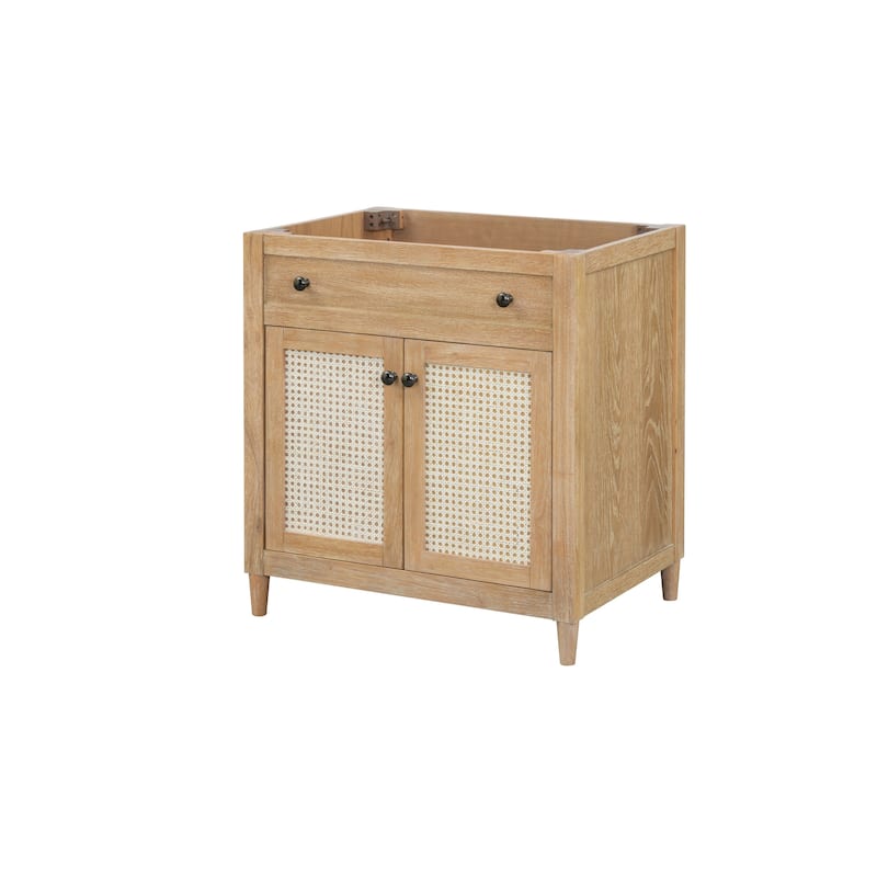 30'' Cane Paneled Bathroom Vanity Base - 29.92 L x 21.5 D x 32.83 H