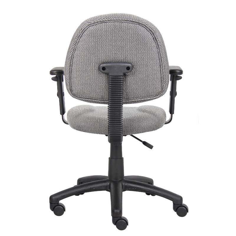 Jea Swivel Posture Chair, Adjustable Arms, Gray Tweed, Wheels