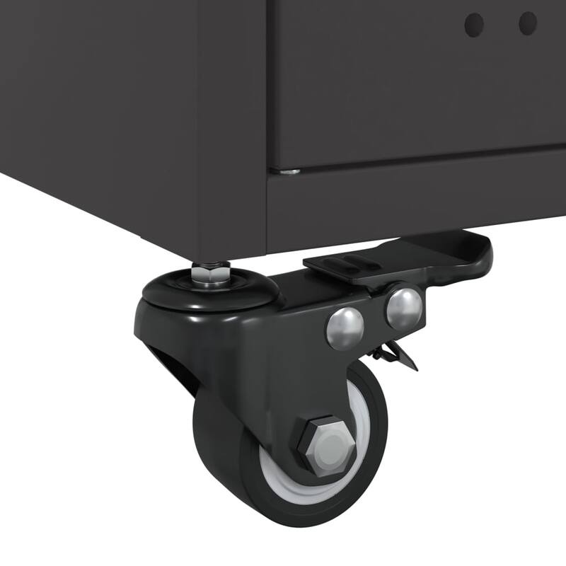 vidaXL Coffee Table Black Cold-rolled steel Medium Lockable wheels - 19.7 x 26.8 x 17.1
