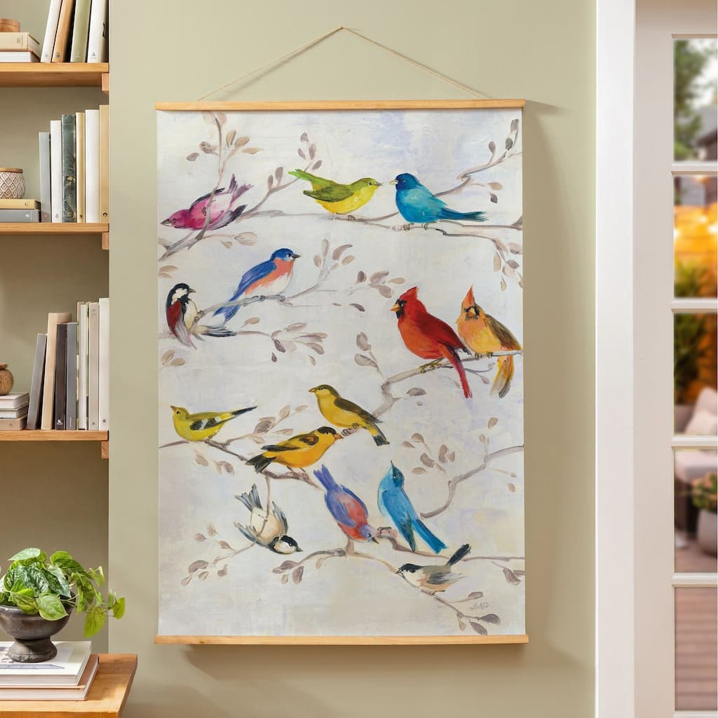 Indoor Wall Decor Canvas Tapestry, Birds on Branches