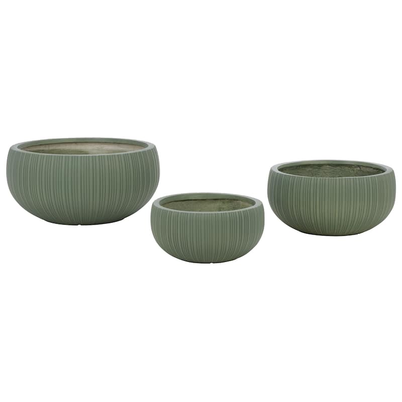 SAFAVIEH Outdoor Living Anita Planter Pot (Set of 3) - 22"W x 22"D x 10"H - Green