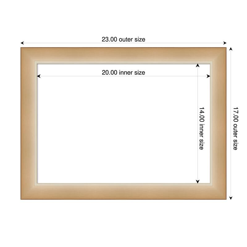 Amanti Art Eva Black Silver Narrow Framed Dry Erase Magnetic Board - 23 x 17 in - Eva Ombre Gold Narrow