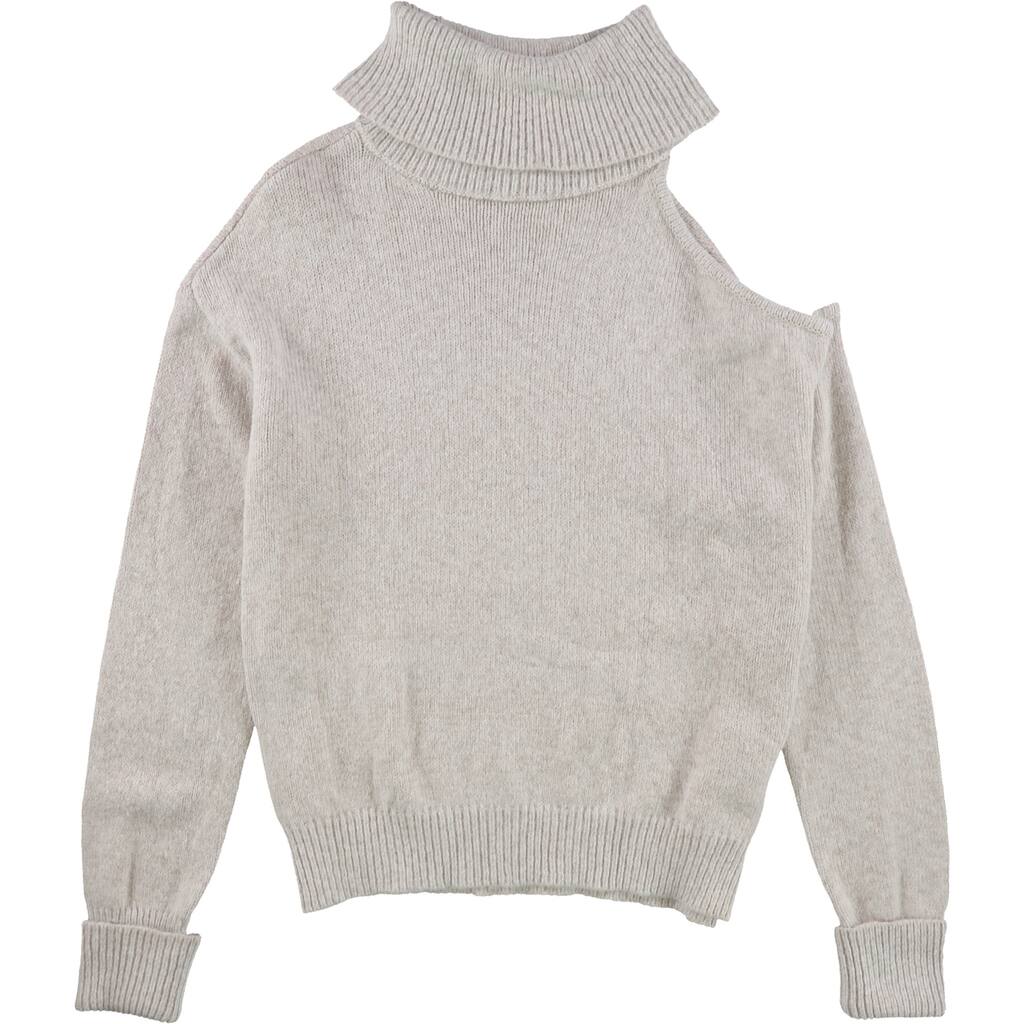 GUESS Womens Cold-Shoulder Pullover Sweater,, Beige, X-Large
