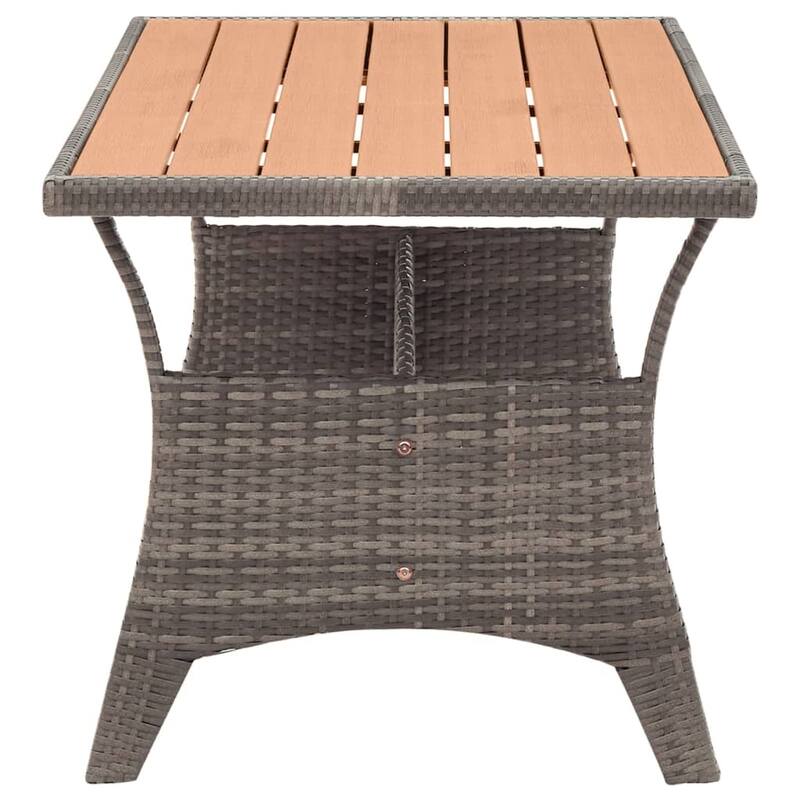 vidaXL Outdoor Dining Table Patio Table Garden Wicker Furniture PE Rattan - 47.2" x 27.6" x 26"