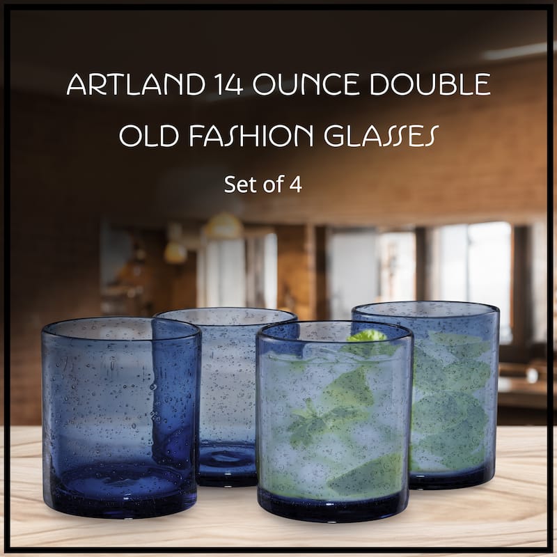 Artland Set of 4 Iris Double Old Fashioned Glass 14 oz - 14 oz