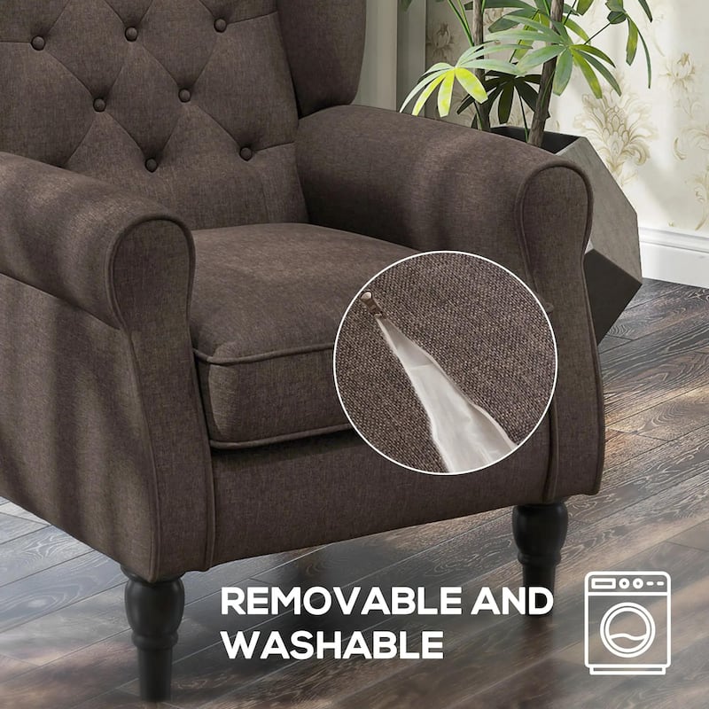 Wingback Accent Chair for Living Room, Button-Tufted Lounge Chair