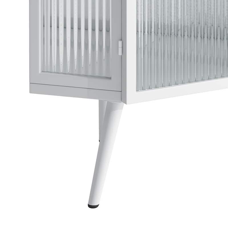 Grondin Modern Style 22.25" Bathroom Corner Storage Cabinet with Tempered Glass Doors and Interior Adjustable Shelf