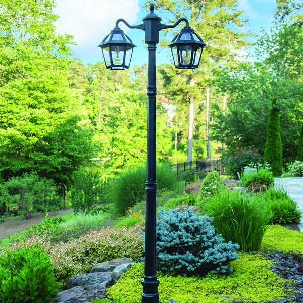 Gama Sonic 177B50002 Polaris Double Head Lamp Post Black