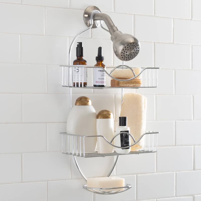 Bath Bliss Shower Caddy In Chrome - 10" x 5" x 20"