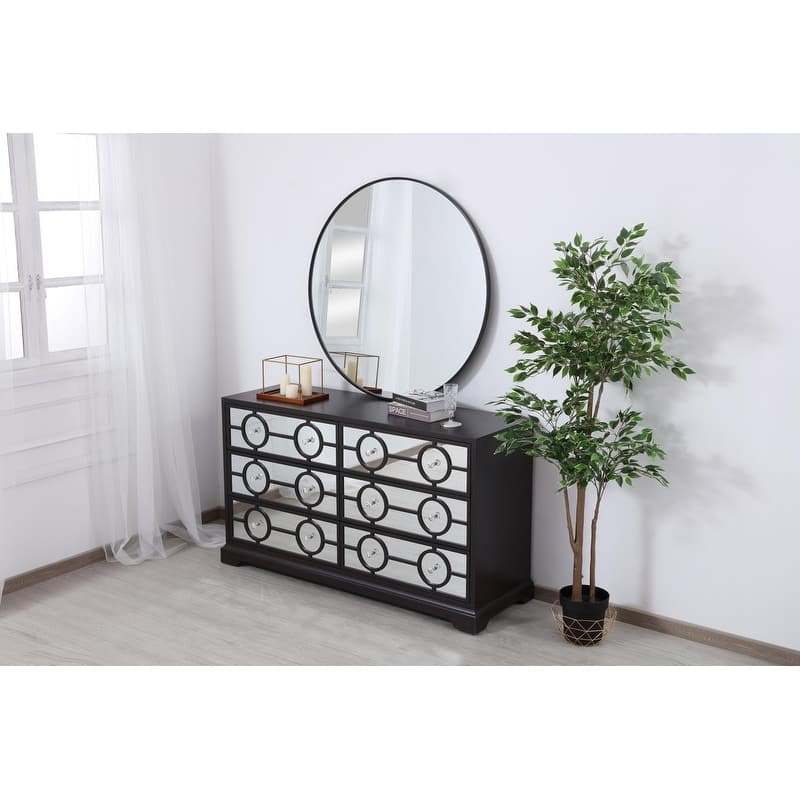 60 in. 6 Drawer Mirrored Cabinet