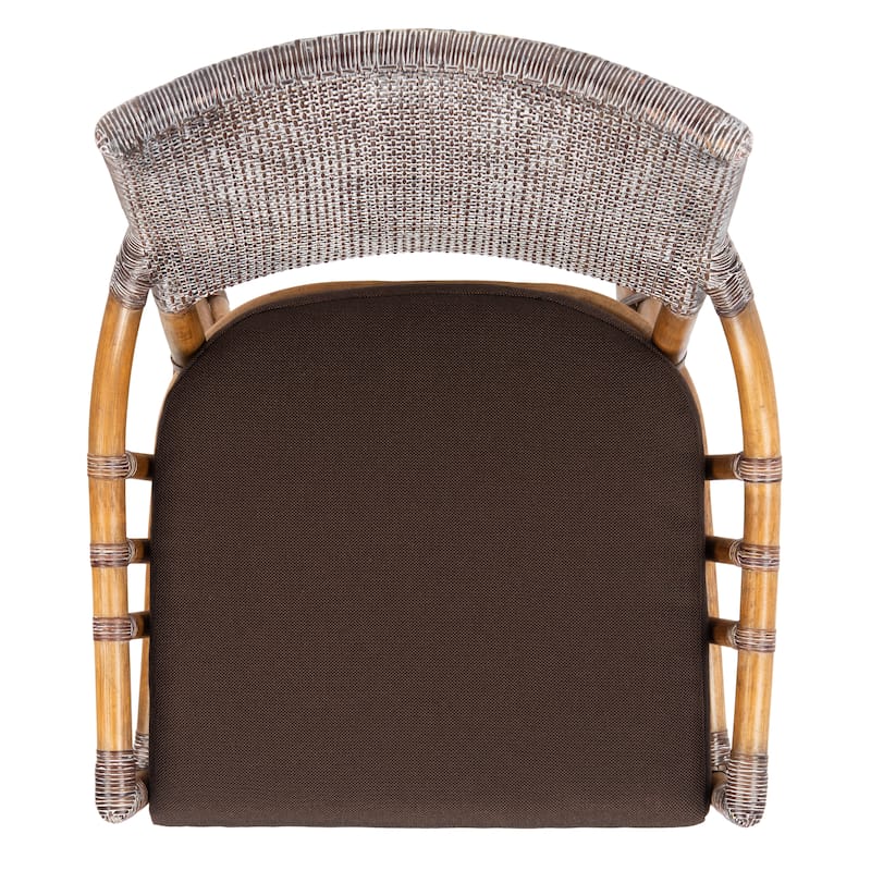 SAFAVIEH Azrielle Coastal Rattan Cushion Chair - 22" W x 24" L x 37" H - 22"W x 24"D x 37"H