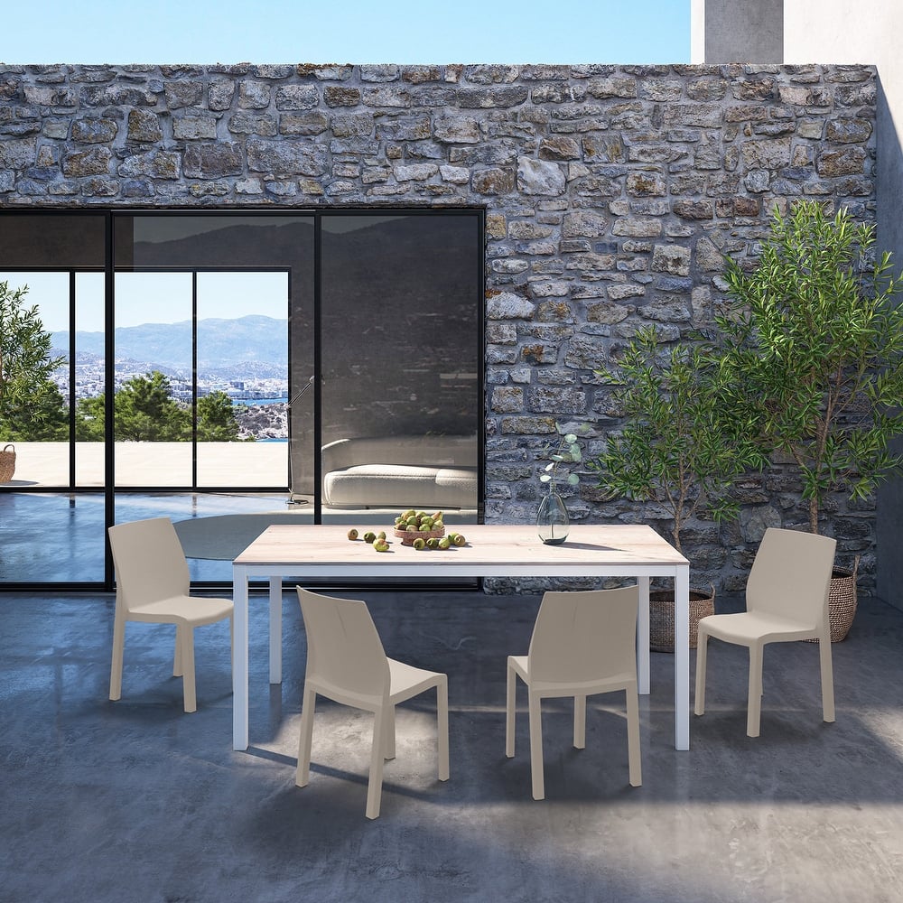 WRGHOME Modern Stacking Patio Dining Side Chair Indoor/Outdoor (Set of 2) - 33.27'' H X 18.50'' W X 21.06'' D