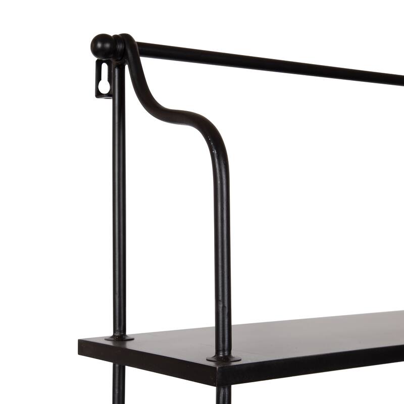 Kate and Laurel Walters Wood and Metal 3-tier Floating Shelf