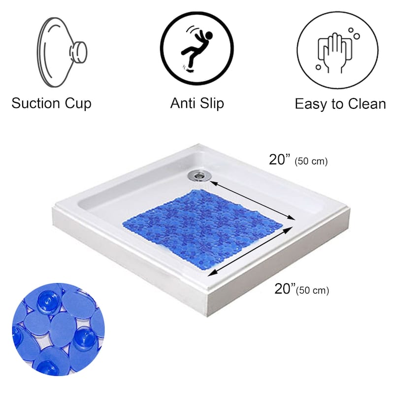 Bubbles Non-Slip Square Shower Mat 20 L X 20 W