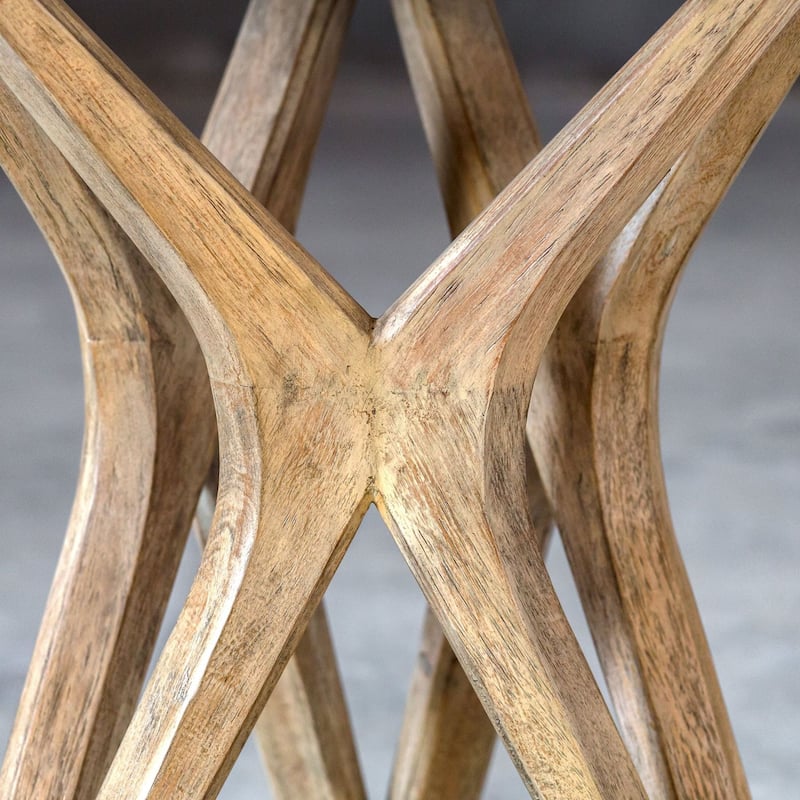 Uttermost Marnie 22" Diameter Stone Top Wood Side Table