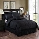 preview thumbnail 1 of 41, 10-piece Solid Color Microfiber Comforter and Sheets Set Black - King - 10 Pieces or More