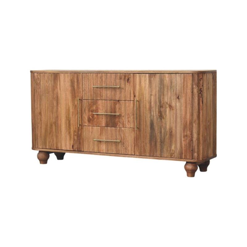 Artisan Furniture Solid Wood Montara Sideboard, Golden Teak, 2-Doors, 3-Drawers